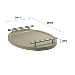 Bandeja para Cantinho do Café para Servir Bebidas Chá 40x30:champanhe/aço Escovado - 6