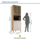 Ver imagem 3 de Paneleiro de Cozinha 4 Portas com Nicho e Vidro Reflecta Nobre Bege/Cinamomo/Off White