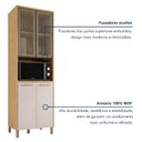 Ver imagem 7 de Paneleiro de Cozinha 4 Portas com Nicho e Vidro Reflecta Nobre Bege/Cinamomo/Off White