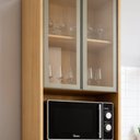 Ver imagem 5 de Paneleiro de Cozinha 4 Portas com Nicho e Vidro Reflecta Nobre Bege/Cinamomo/Off White