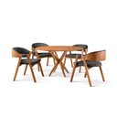 Ver imagem 3 de Conjunto de Mesa Redonda 120 cm com 4 Cadeiras Gaia Marrom/Preto