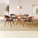 Ver imagem 1 de Conjunto de Mesa Redonda 120 cm com 4 Cadeiras Gaia Marrom/Preto