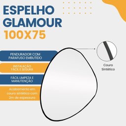 Espelho Decorativo Modelo Glamour 100x75cm de Parede para Quarto, Sala, Camarim, Salão de Beleza - 2