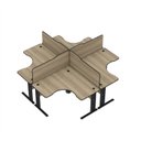 Ver imagem 1 de Conjunto Estação de Trabalho 150x150cm 4 Lugares