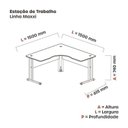 Ver imagem 4 de Conjunto Estação de Trabalho 150x150cm 4 Lugares