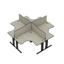 Ver imagem 1 de Conjunto Estação de Trabalho 150x150cm 4 Lugares