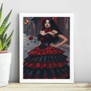 Ver imagem 1 de Quadro Decorativo Cigana Sete Saias 33x24cm:madeira Preta