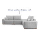 Ver imagem 5 de Sofá Modular Kavak 3,31m Bouclê Cinza com Chaise - King House