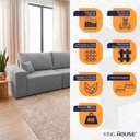 Ver imagem 3 de Sofá Modular Kavak 3,31m Bouclê Cinza com Chaise - King House