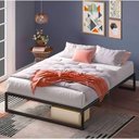 Ver imagem 2 de Cama Casal sem Cabeceira Robusta Aço Ferro Metal Tamanho Queen 158x198 Cor Preto Mobbili Ca-03