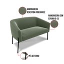 Ver imagem 2 de Sofá Namoradeira 2 Lugares Pé Ferro Preto Stella Bouclê Menta D03 - D'rossi