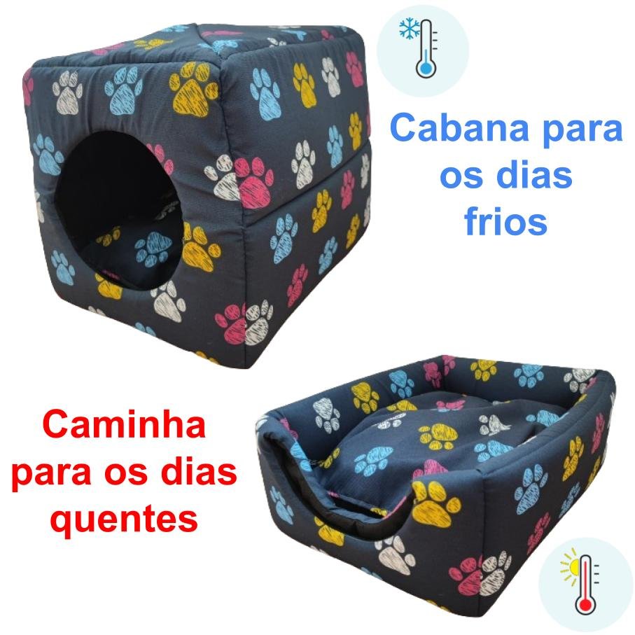 Cama Toca Tipo Iglu Cães Pequenos e Gatos - 2 em 1 Pet Lover:azul - 5