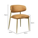Ver imagem 3 de Cadeira Moderna Estofada Confortável Sala Jantar Gourmet Navy Colorido/Dourada/Couro Ecológico Durango Kaki