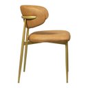 Ver imagem 7 de Cadeira Moderna Estofada Confortável Sala Jantar Gourmet Navy Colorido/Dourada/Couro Ecológico Durango Kaki