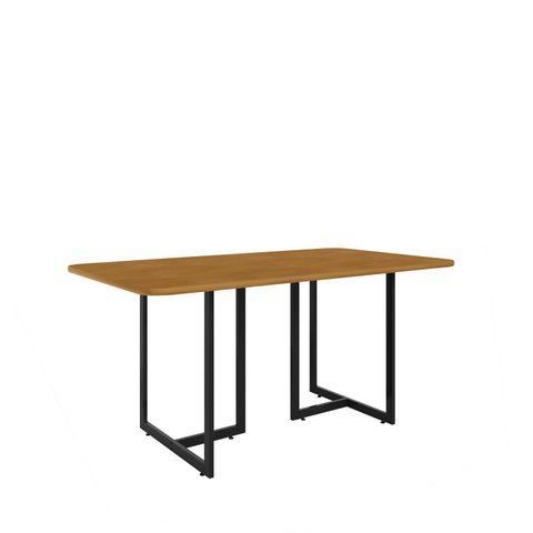 Mesa 160x90cm Tampo em MDF Imperatriz Marrom/Preto/Nature
