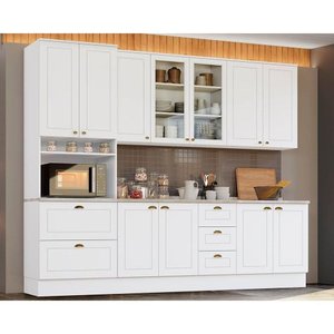 Cozinha Completa 7 Peças Americana 2 Aéreos 1 Paneleiro 2balcões 2 Complementos C5p45 Branco