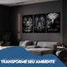 Quadro Decorativo Disciplina Foco Execução 3 telas 60x90 Leão Tigre Águia para Sala, Escritório, Hall Com Vidro - 6