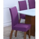 Ver imagem 2 de Kit de Capas de Cadeira Estofada 4 Lugares Mesa de Jantar Protege Muda a Decoração Malha Helanca Lis