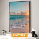 Ver imagem 4 de Quadro Decorativo Paisagem Praia, Mar e Pôr do Sol 3 telas 60x90 para Sala Casa de Praia Banheiro Sem Vidro