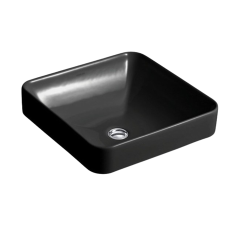 Cuba para Banheiro Kohler Vox de Sobrepor Quadrada 41x41cm Preta Fosca| 2661BR-7 Preto