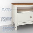 Ver mais imagens de Conjunto de Sala 2 Peças Rack e 1 Armário Multiuso Ananda CabeCasa MadeiraOriginals Branco Off White/Mel