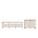Ver imagem 2 de Conjunto de Sala 2 Peças Rack e 1 Armário Multiuso Ananda CabeCasa MadeiraOriginals Branco Off White/Mel
