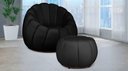 Ver imagem 1 de Kit Poltrona c/ Puff Concha Veludo Preto