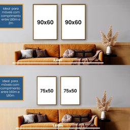 Quadro Decorativo Abstrato Geométrico Linhas e Formas 3 Telas 60x90cm para Escritório Hall Quarto Sem Vidro - 3
