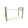 Nicho Industrial 2 Prateleiras Maldivas Ferro Dourado Tampo Branco 80cm - 1