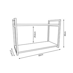 Nicho Industrial 2 Prateleiras Maldivas Ferro Dourado Tampo Branco 80cm - 3 Nicho Industrial 2 Prateleiras Maldivas Ferro Dourado Tampo Branco 80cm - 3
