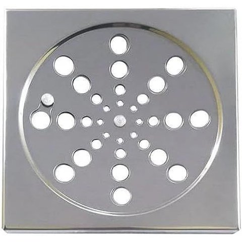 Ralo Grelha Tampa com Fecho Quadrado 10x10 Cm Inox