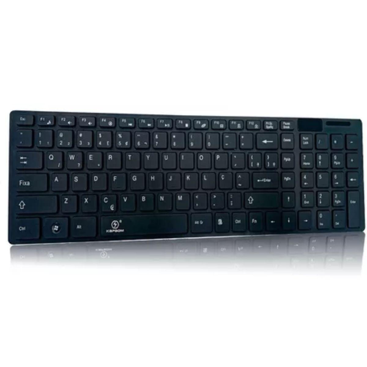 Kit Teclado e Mouse Wireless Usb Gamer Kapbom Preto - 2