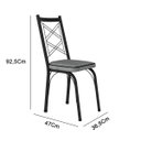 Ver imagem 4 de Conjunto De Mesa Com 4 Cadeiras Malva Tampo De Vidro 107cm SF Preto Fosco Assento Andorinha Artefamo