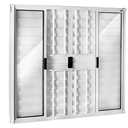 Ver imagem 1 de Janela Veneziana Alumínio Abertura Central 6 Folhas com Grade 120x150cm Branco Allo Esquadrias