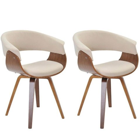 Conjunto com 2 Caderias para Sala de Jantar Betina Bege/Creme