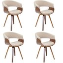 Ver imagem 1 de Conjunto com 4 Caderias para Sala de Jantar Betina Bege/Creme