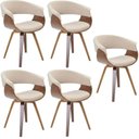 Ver imagem 1 de Conjunto com 5 Caderias para Sala de Jantar Betina Bege/Creme