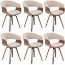 Ver imagem 1 de Conjunto com 6 Caderias para Sala de Jantar Betina Bege/Creme