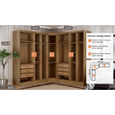 Ver imagem 3 de Modulado Closet Completo 9 Portas 6 Gavetas - Rizon-cumaru/fendi - Móveis Novo Horizonte