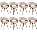 Ver imagem 1 de Conjunto com 8 Caderias para Sala de Jantar Betina Bege/Creme