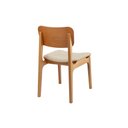 Ver imagem 2 de Cadeira de Jantar Livia Madeira Amêndoa com Encosto Ergonomico em Palhinha:linho Areia