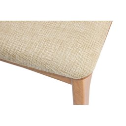 Cadeira de Jantar Livia Madeira Amêndoa com Encosto Ergonomico em Palhinha:linho Areia - 3