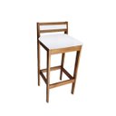 Ver imagem 5 de Banqueta Baixa 70cm para Bancada Assento Estofado em Sintetico Cecilia:mel com Sintetico Off White
