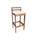 Ver imagem 1 de Banqueta Baixa 70cm para Bancada Assento Estofado em Sintetico Cecilia:mel com Sintetico Off White