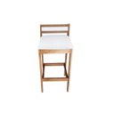 Ver imagem 4 de Banqueta Baixa 70cm para Bancada Assento Estofado em Sintetico Cecilia:mel com Sintetico Off White