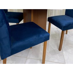 Mesa de Jantar Los Angeles 0.90x0.90 com 4 Cadeiras Califórnia – Cinamomo/off White/azul - 3