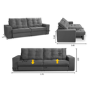Ver imagem 2 de Sofá Retrátil 2 Lugares 1,70m com Molas Mara Suede Cinza