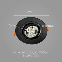 Spot Embutir Conecta Abs Dl152ar70 Bella + Led Ar70 Br.Quente St2751 - 2