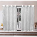 Ver imagem 1 de Cortina de Cozinha de Voil Branco Xadrez Janela Padrão