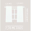 Ver imagem 3 de Cortina de Cozinha de Voil Branco Xadrez Janela Padrão